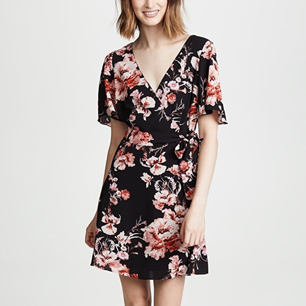 BB Dakota wait until dark floral wrap dress
